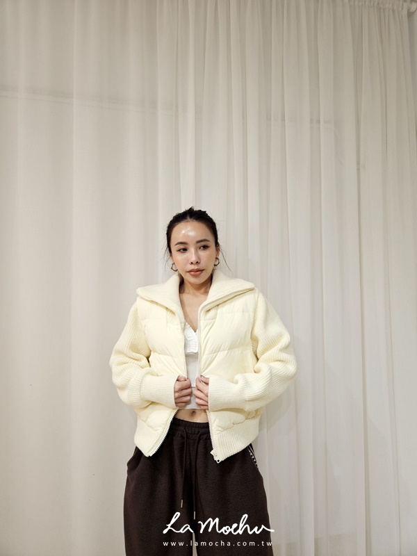 異素材拼接鴨絨外套